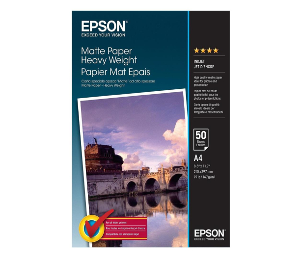 EPSON Papier Photo Matowy A4 / 50 arkuszy / 167g/m2 C13S041256 - 1090786 - zdjęcie